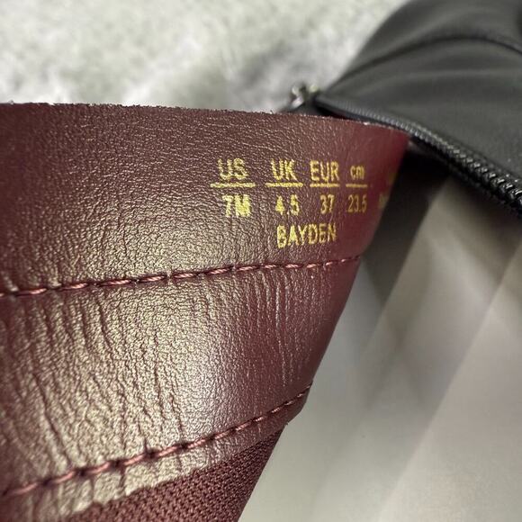 Franco Sarto Bayden Square Toe Ankle Boot Black Leather Heeled Bootie Women's 7 - Picture 6 of 8